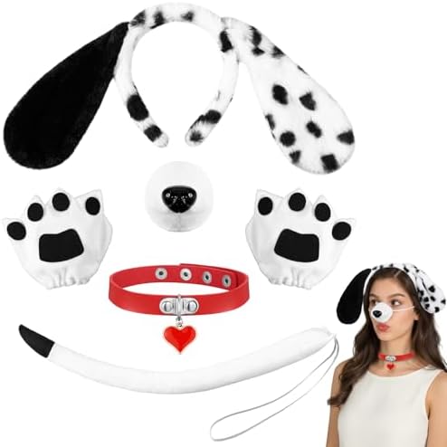 Maiteenly 5 Pcs Dalmatian Dog Costume Set for Women Halloween Party by Maiteenly