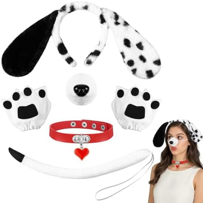 Maiteenly 5 Pcs Dalmatian Dog Costume Set for Women Halloween Party by Maiteenly