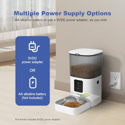 ANDOLL HOME Automatic Cat Feeder,4L Timed Cat＆Dog Dry Food Dispenser