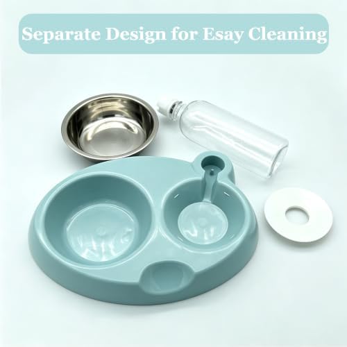 Double Dog Bowls, Cat Food & Water Bowl Set with Water Dispenser