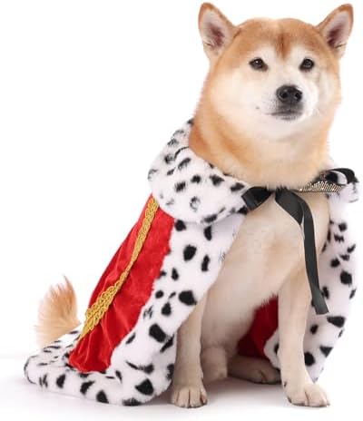 Lovelyshop Royal Velvet Pet Cloak with Fur Trim for Cats & Dogs, Red, M/Regular by Lovelyshop