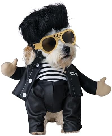 Elvis Presley Jailhouse Rock Dog Costume, Size S for Very-Small to Small Dogs by CaliforniaCostumeCollections