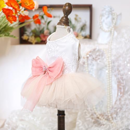 Fashion Sweet Puppy Dog Blingbling Princess Skirt Pet Dog Lace Cake Camisole Tutu Dress E-Pink S - Image 2
