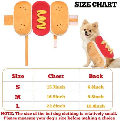 hoyuwak Hot Dog Pet Costume Funny Cute Food Hot Dog Costume - Image 2