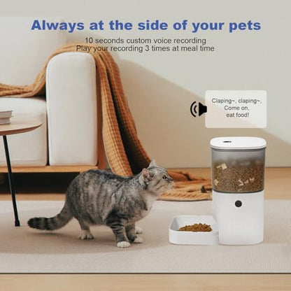 ANDOLL HOME Automatic Cat Feeder,4L Timed Cat＆Dog Dry Food Dispenser