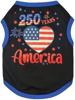 Small Dog America's 250th Anniversary 4th of July Outfit Shirt & Bandanas Pet Cat Clothes Black S - Image 4