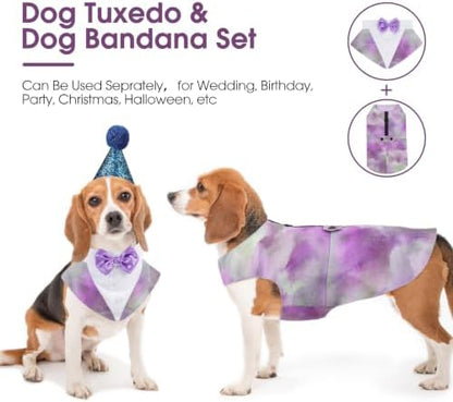 Kuoser Dog Tuxedo, Dog Suit and Bandana Set, Dogs Costume with D-Ring - Image 2