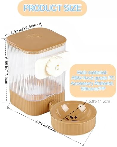 Small Pet Automatic Water Dispenser 1.6L - High-Temp Resistant, Detachable Easy to Clean, Non-Spill Auto Water Level | Food Grade Cage Mountable Feeder for Rabbit, Cat, Guinea Pig, Call Duck, Puppy