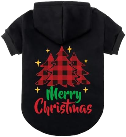 EXPAWLORER Dog Hoodies for Small Medium Large Dogs,Christmas Theme Black L by EXPAWLORER