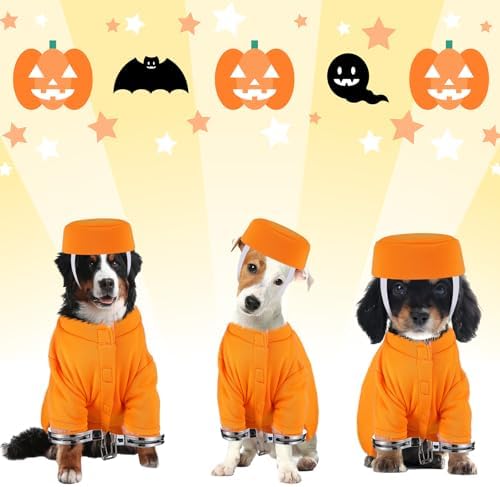 Cozypower 4 Pcs Halloween Dog Prisoner Costumes Accessories, S - Image 3
