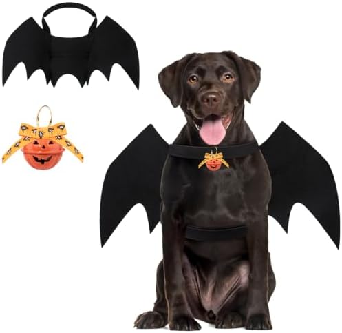 Dog Bat Costume Dog Halloween Costume Dogs Bat Wings with Pumpkin Bell by Coppthinktu