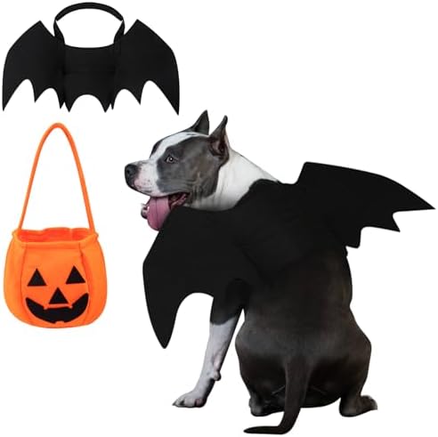 Dog Bat Costume Dog Halloween Costume Dogs Bat Wings with Pumpkin Bags by Coppthinktu