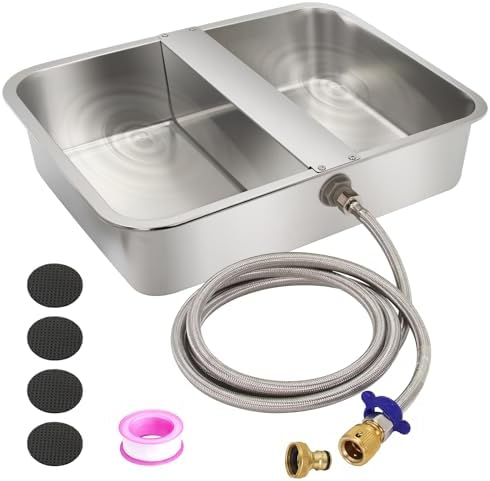 Dog Water Bowl Dispenser Automatic Water Feeder 13.5L/3.5Gal Stainless Steel Extra Large Waterer for Pets Water Feeder for Livestock Animals