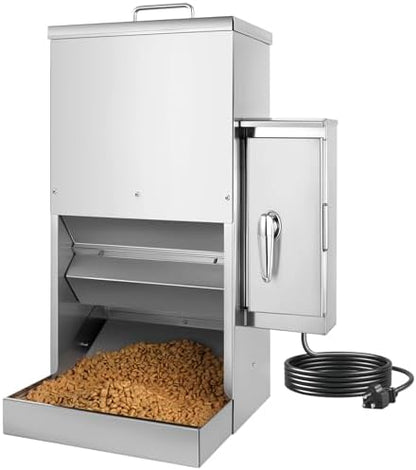16L Dog Automatic Feeder for Large Pet Stainless Steel Dog Feeder with Timer, Wall-Mountable, Rodent-Proof, Extra-Large Tray for Large Pet