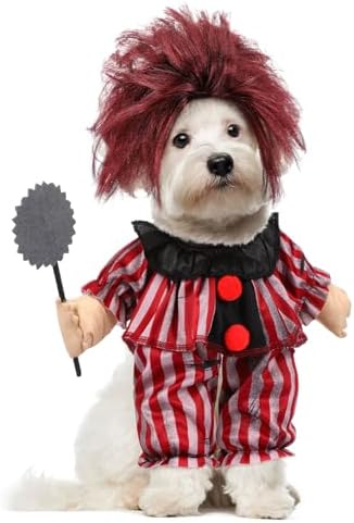 Huhumy Halloween Funny Dog Clown Costume with Wig by Huhumy