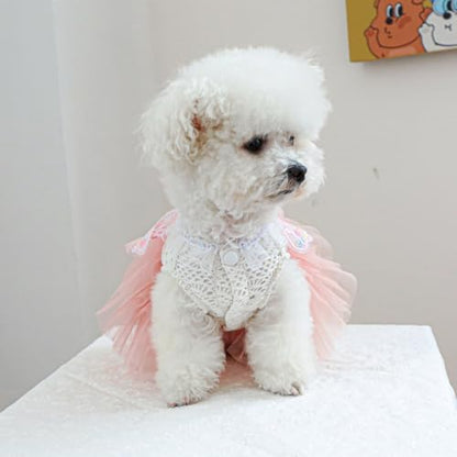 Fashion Sweet Puppy Dog Blingbling Princess Skirt Pet Dog Lace Cake Camisole Tutu Dress B-Pink L - Image 4