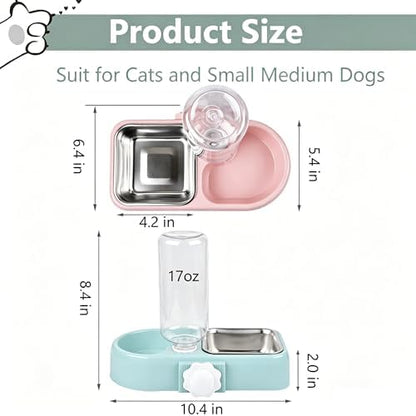 Hanging Dog Bowls, Cage Automatic Cat Food and Water Bowl Set