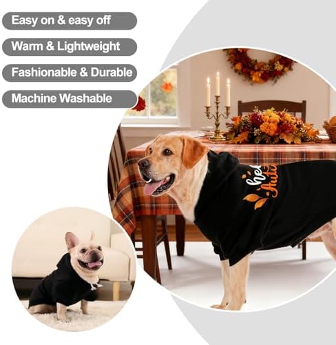 EXPAWLORER Dog Hoodies for Small Medium Large Dogs,Maple Leaf Black L - Image 6