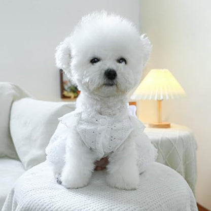 Fashion Sweet Puppy Dog Blingbling Princess Skirt Pet Dog Lace Cake Camisole Tutu Dress K-White XL - Image 4