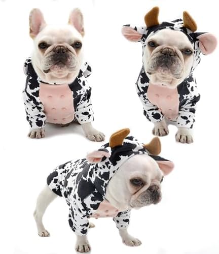 Cow Pet Costume for French Bulldog, Funny Milk Cow Outfit, Dog & Cat Party Clothes, Halloween Cosplay (L) - Image 4