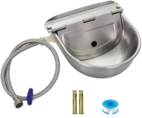 Stainless Steel Automatic Livestock Waterer with Float Valve & Water Hose