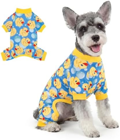 XPUDAC Dog Pajamas for Small Medium Dogs, Strechy Soft Dog Clothes for Dogs Girl Boy Pet Jumpsuit, Cat Onesie-L by XPUDAC