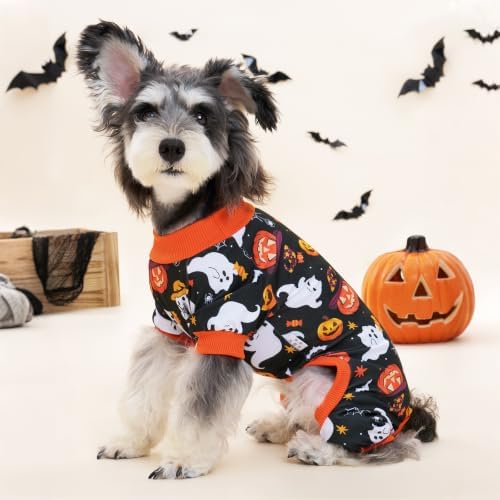 XPUDAC 4 Pack Halloween Dog Pajamas, Funny Ghost Halloween Costumes for Dogs, Soft Strechy Doggy Clothes for Small Medium Dogs Boy Girl, Pet Apparel, 2XL - Image 3
