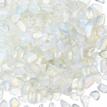 YATOJUZI Opal Aquarium Gravel Rocks Bulk Wholesale Tumbled Crystals Stones Chips Crushed Reiki Energy Balancing Gemstones for Planters Vase Filler Fountain Fish Tank Potted Decor 0.44LB