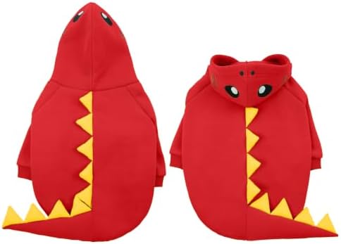 Lelepet Dog Dinosaur Costume Large Dog Halloween Costume Warm Fleece Hoodie - Image 2