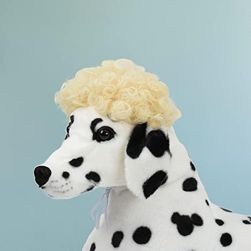 Funny Blonde Curly Dog Wig, Cat Cosplay Wig, Pet Wigs for Halloween, Christmas, Parties, Festivals, Dog Wigs for Small Medium and Large Dogs - Image 2