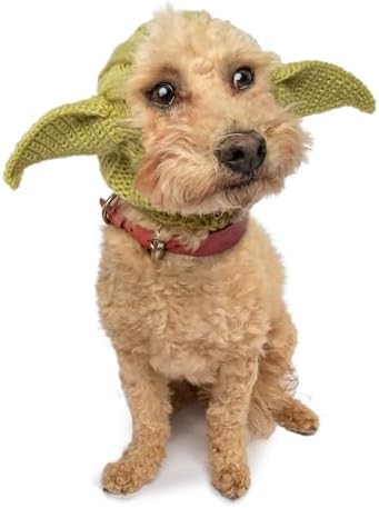 Zoo Snoods Baby Yoda Costume - Alien Knit Dog Snood Wrap for Pets, Warm Neck Ear Cover Protection for Halloween and Winter (Medium) by ZooSnoods