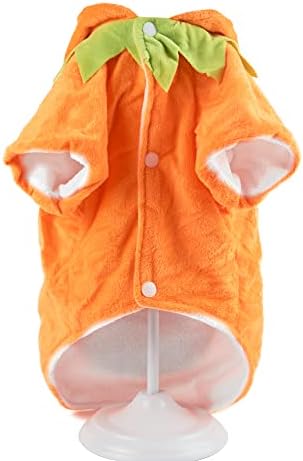 Delifur Dog Cat Halloween Pumpkin Costume Puppy Fleece Hoodie Coat for Small to Medium Dogs (XX-Large) - Image 5