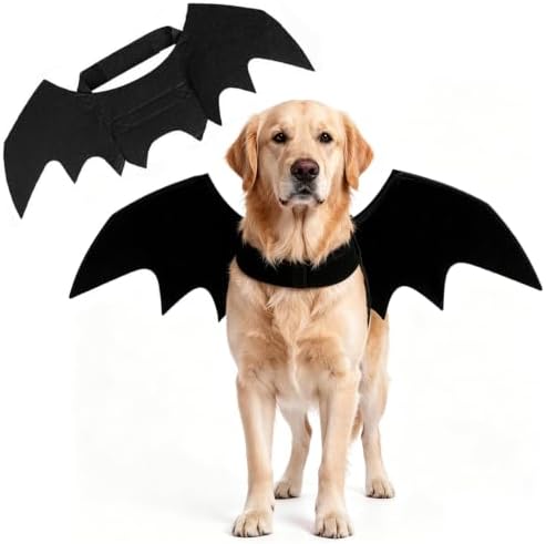 Halloween Pet Bat Wings Costume for Small Medium Large Dogs Cats Adjustable Black Bat Costume Wings for Pet Halloween Cosplay Party. by NotiGat