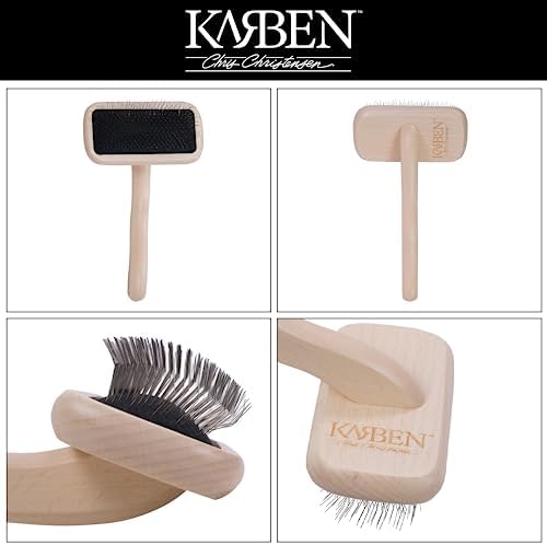 Chris Christensen Karben II Slicker Brush for Dogs, Groom Like a Professional, Ideal For All Coat Types, Remove Shedding Coat, Tangles and Dead Undercoat, 17 mm Stainless Steel Pins, Small - Image 2