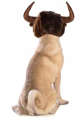 Dog Horn Wig for Halloween Christmas, Funny Pet Bull Costumes for Dog Cat, Pet Clothing Accessories (Size M) - Image 5