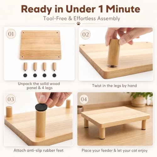Elevated Cat Food Stand for Automatic Feeder, 2.4" Raised Cat Bowl Stand