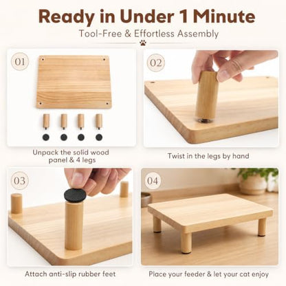 Elevated Cat Food Stand for Automatic Feeder, 2.4" Raised Cat Bowl Stand