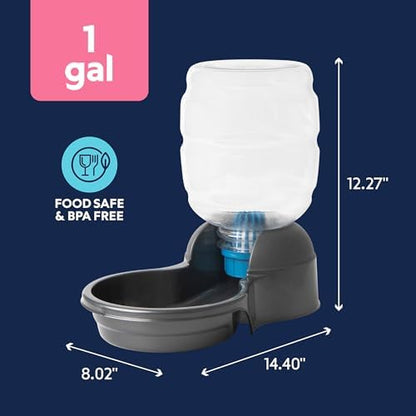 Petmate Replendish Waterer and Feeder Set, 1 Gallon Water, 5lbs Food