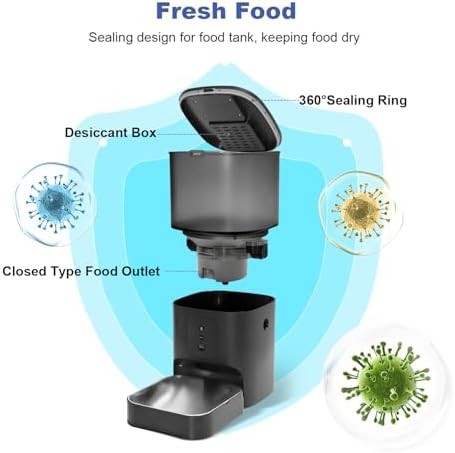 ANDOLL HOME Automatic Cat Feeder,4L Timed Cat＆Dog Dry Food Dispenser