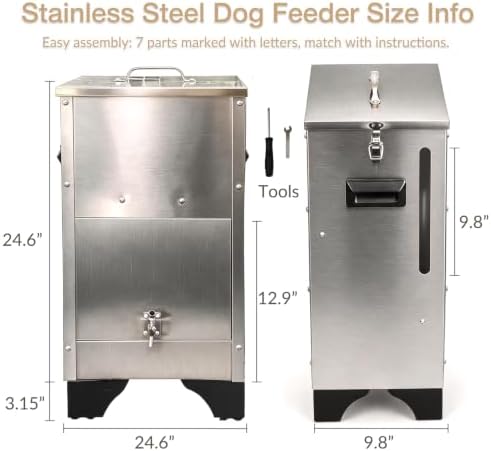 Automatic Dog Feeder Large Breed 25 Lbs,Elevated Dog Food Dispenser