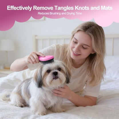 Small Dog Brush, Skin-friendly Soft Bristles (Pink) - Image 7