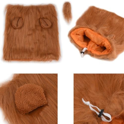 Funny Dog Cosplay Lion Brown Wig, Realistic Lion Mane Wig, Dog Lion Mane for Halloween, Christmas, Parties, Festivals, Dog Wigs for Large Dogs - Image 7