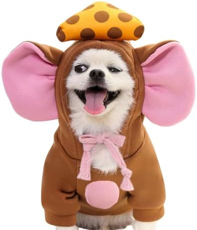 Dog Hoodie Warm Autumn Winter Pet Sweatshirt (Brown Mouse Shape,XXL) by guangte