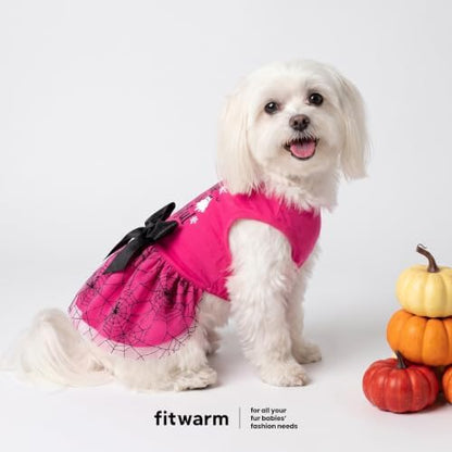 Fitwarm Little Miss Bootiful Halloween Dog Dress, Funny Costumes for Small Dogs Girl, Pet Outfit, Black, Hot Pink, Medium - Image 4