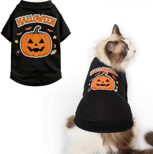Pet Halloween T-Shirt Dog Costumes, Breathable Clothes Stretchable Shirt for Puupy or Kitten.(Orange Medium) by Unknown