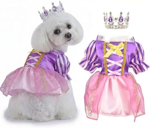Dog Princess Dress with Crown,Pet Halloween Costume Outfit,XL by LittleDropet