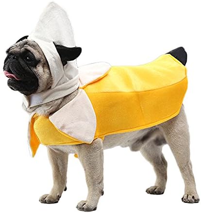 Banana Dog Costume - Funny Halloween Dog Costume Cute Dogs Cosplay Jumpsuit Fashion Dress for Puppy Small Medium Large Dogs Special Events Photo Props Accessories by Coppthinktu