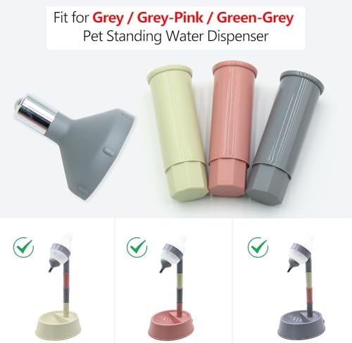 NACOCO Pet Standing Water Dispenser - Cat Dog Standing Detachable Pole Automatically Feeding Height Adjustable(Grey Adjustable Rods, Grey Water Tap)