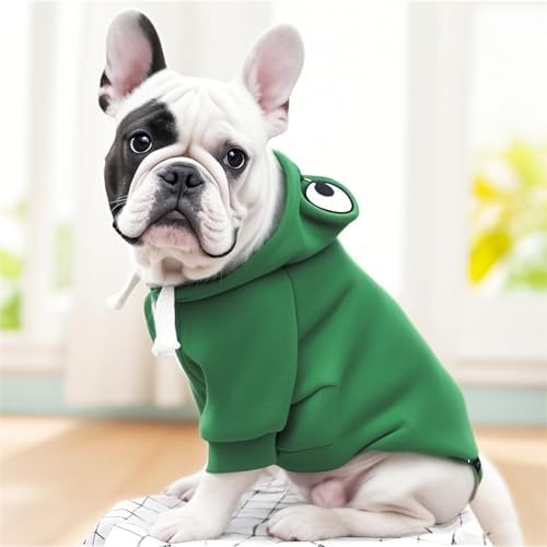 Fleece Lined Warm Dog Hoodie Sweatshirt Pet Winter Coat, Frog L - Image 2