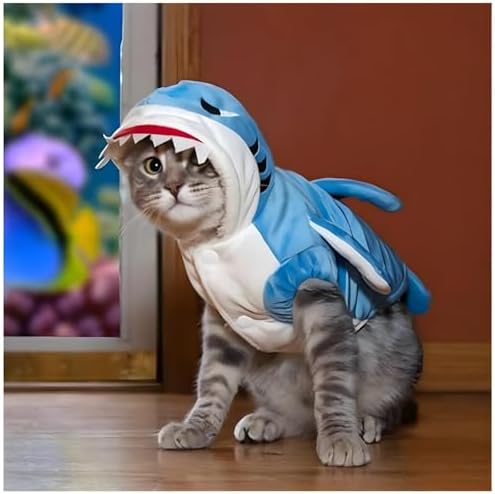 NACOCO Dog Shark Costume Cute Pet Clothes Halloween Holiday Coat Hoodie for Cats and Dogs (Blue, XS) by HOME